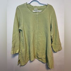 Kleen Linen Blend Green Lightweight Tunic Size L